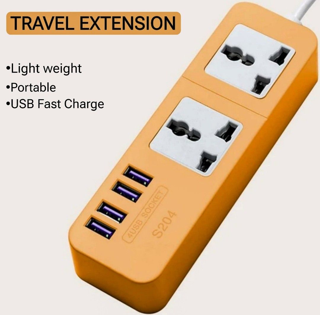 4-Port USB 4 Port AC Well Spaced Original Intelligent Surge Protect Power Socket Extension Box