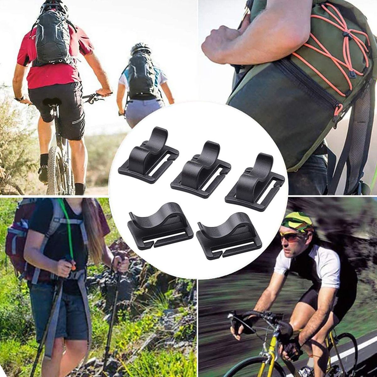 Pack Of 5 Water Bag Tube Clips Fitting Buckles