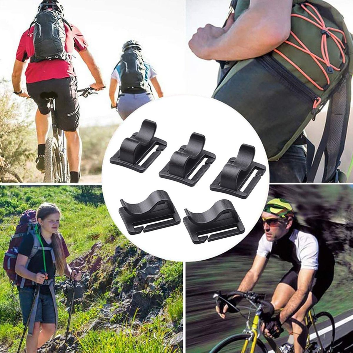 Pack Of 5 Water Bag Tube Clips Fitting Buckles