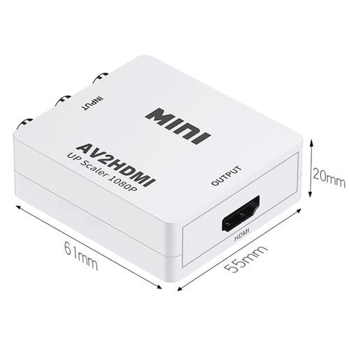 Mini AV CVBS/L+R Audio To HDMI Converter Adapter