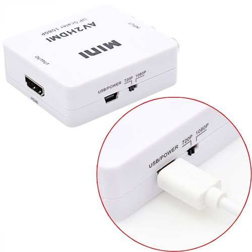 Mini AV CVBS/L+R Audio To HDMI Converter Adapter