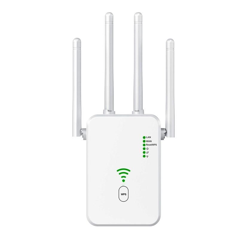 300M WiFi Repeater 24G Wireless Router Signal Booster Extender 4 Antenna Router Signal Amplifier EU Plug
