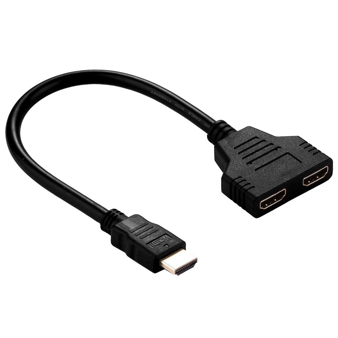 30cm 1080P HDMI Port Male To 2 Female 1 In 2 Out Splitter