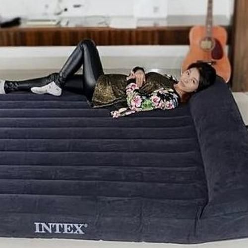 Inflatable Wide Mattress With Pump - 2 Person (54 X 75 X 10 Inch)