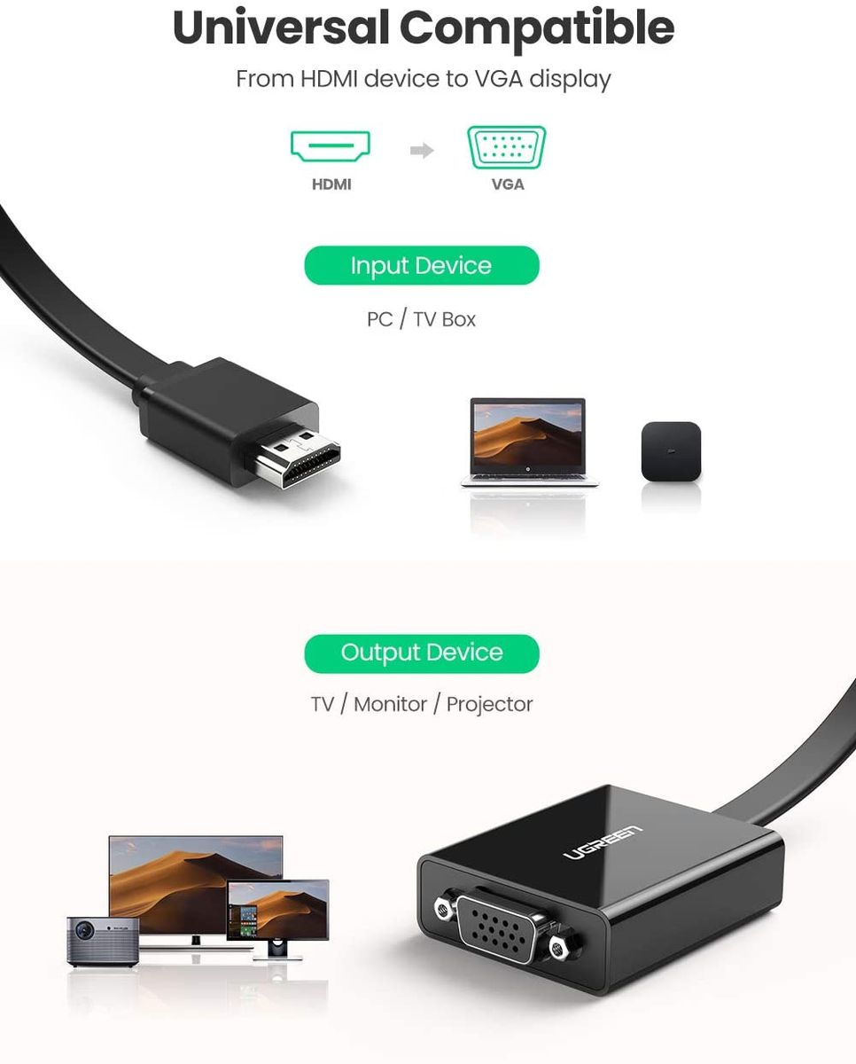 HDMI To VGA Converter 25cm (Black) - 40248