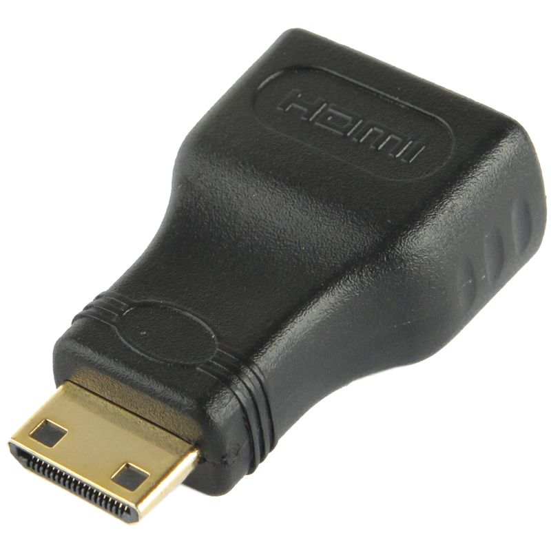 Gold Plated Mini HDMI Male To HDMI 19 Pin Female Adapter(Black)