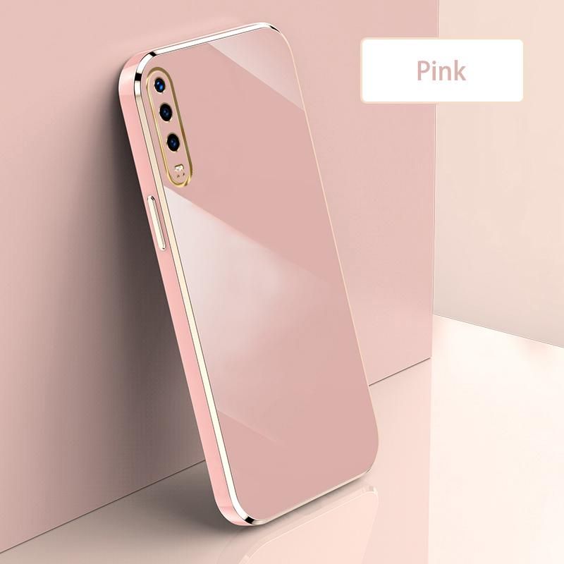 Ultra Thin Plating Phone Case for Huawei P30 Lens Protection soft Phone Back Cover-Pink