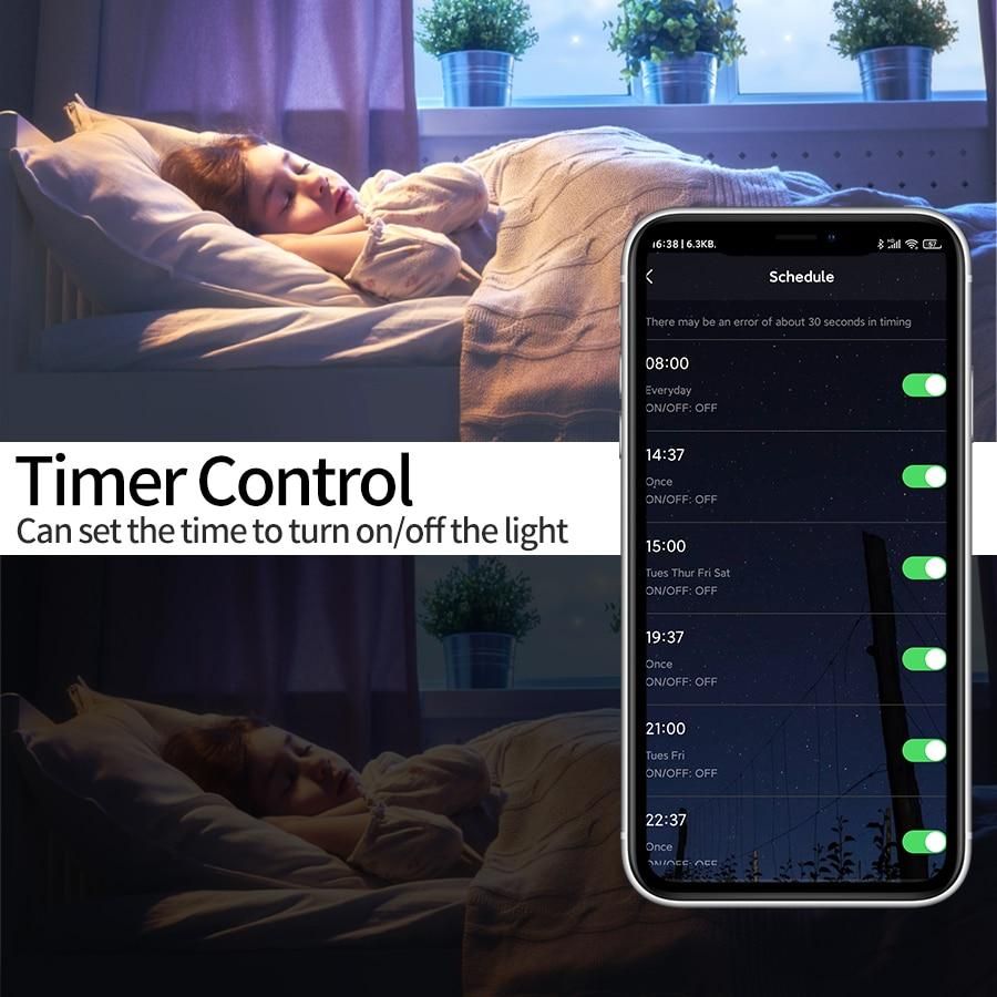 Tuya Smart Led Bulb E27 Smart Light Bluetooth RGB Lamp White Dimmable APP Control 110V 220V Bedroom Room Decoration Party Lights