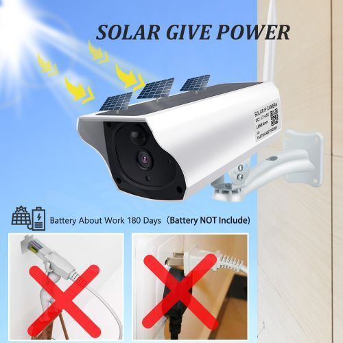 3MP Solar WiFi IR Bulllet IP Camera Outdoor IR Night Vision PIR Alarm CCTV Battery Wifi Camera