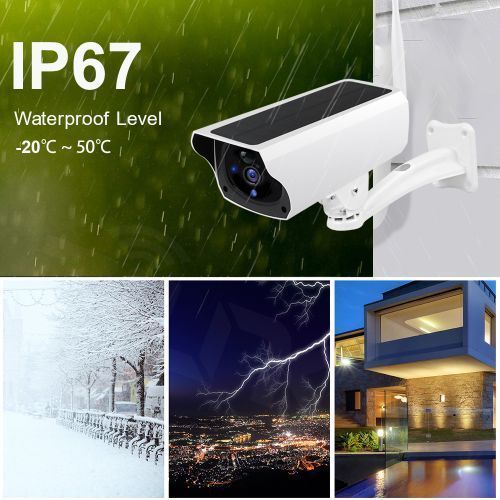3MP Solar WiFi IR Bulllet IP Camera Outdoor IR Night Vision PIR Alarm CCTV Battery Wifi Camera