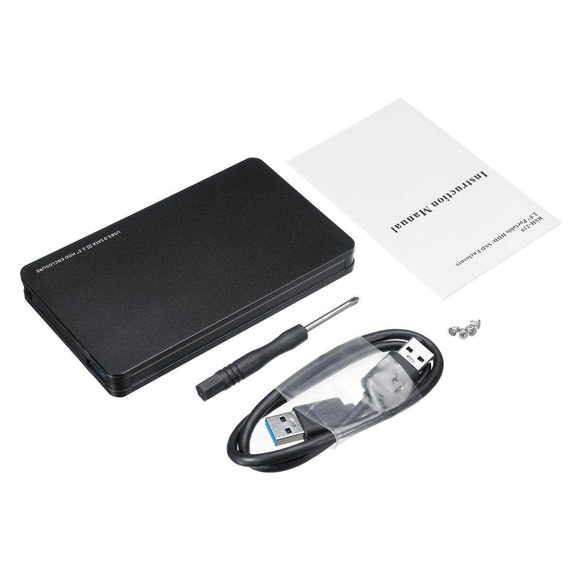 4TB USB 3.0 SATA External 2.5" HD HDD SSD Hard Drive Enclosure Disk Shell Box Black