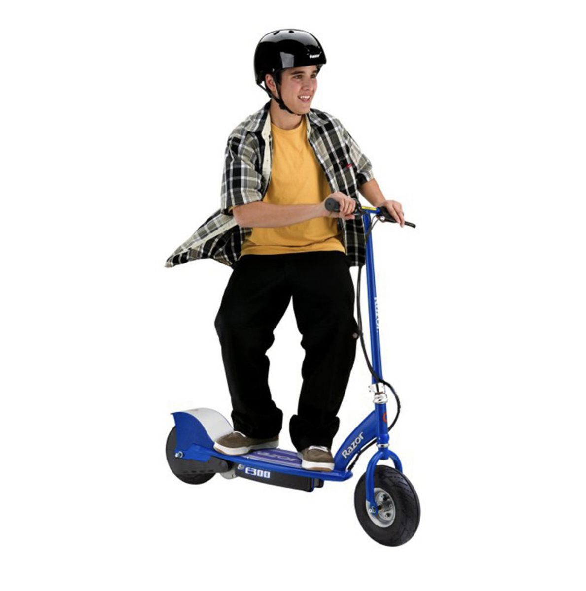 E300 Electric 24 Volt Rechargeable Motorized Ride On Kids Scooter, Blue