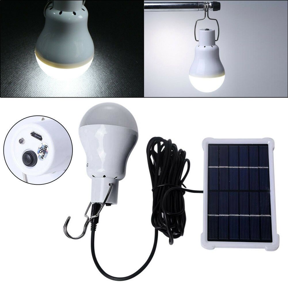 Portable 12 LED Solar Energy Charge Fence Light Bulb Camping Emergency Lamp KLM