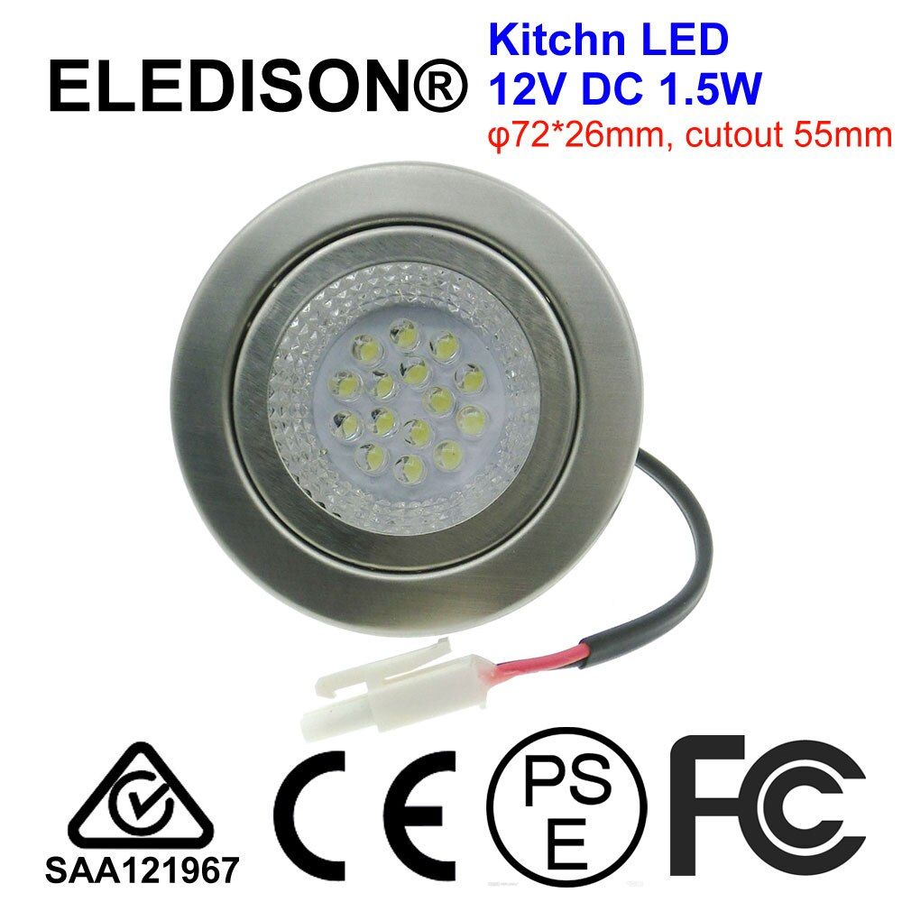 Clear Glass 1.5W LED Kitchen Bulb 12V DC For 55-60mm Hole Cooker Hoods Lighting Bulb