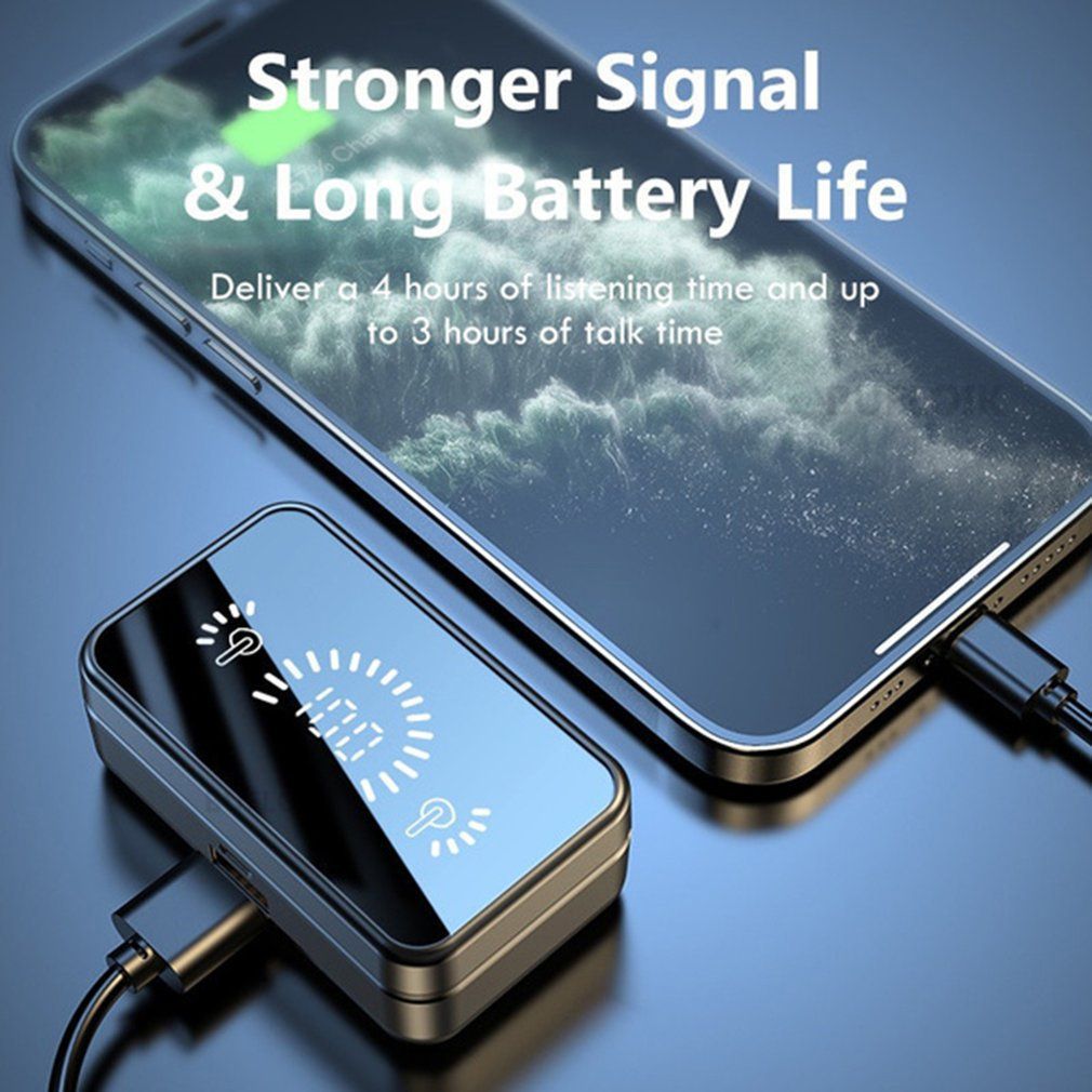 Wireless Bluetooth 5.2 Earphone Touch LED Stereo Audio