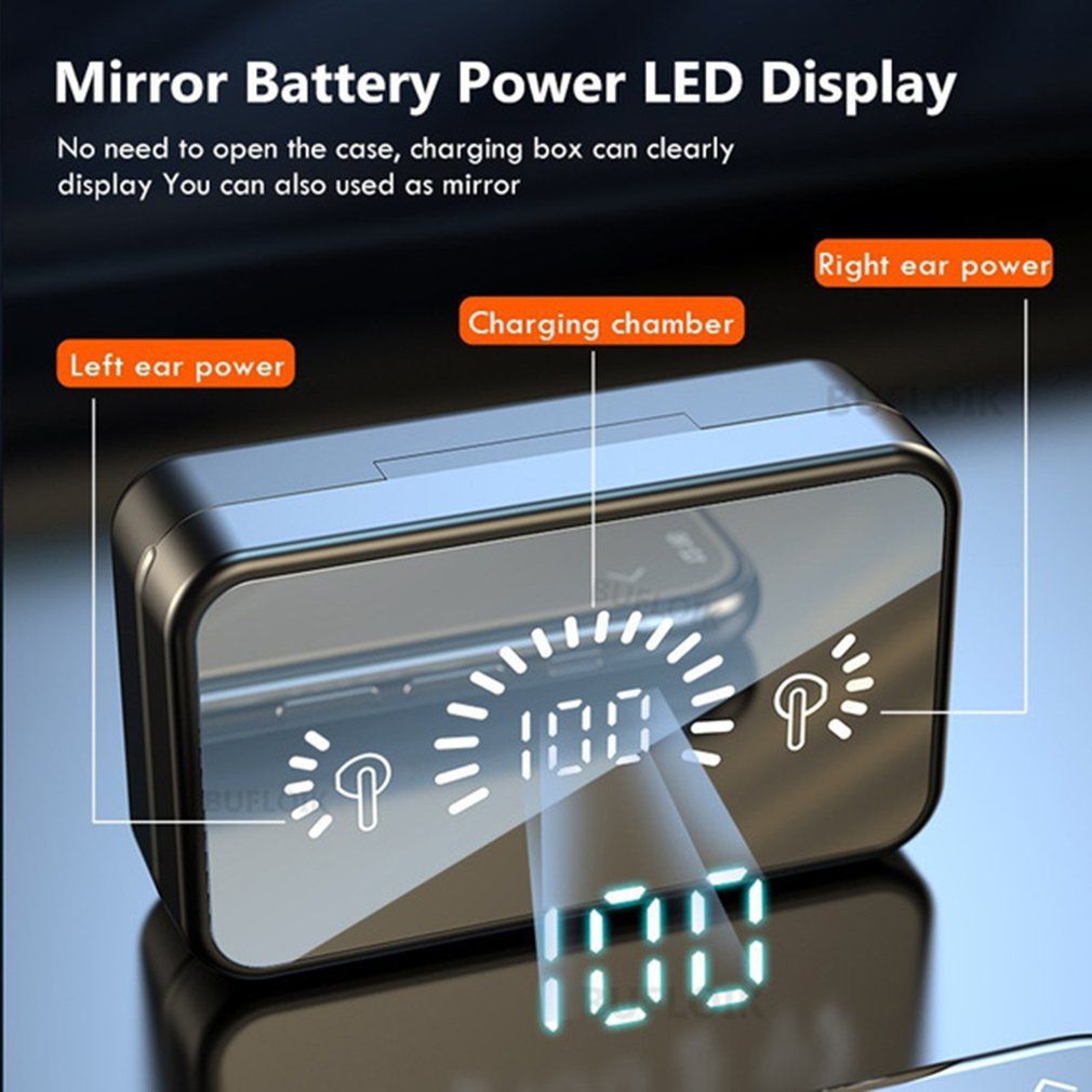 Wireless Bluetooth 5.2 Earphone Touch LED Stereo Audio