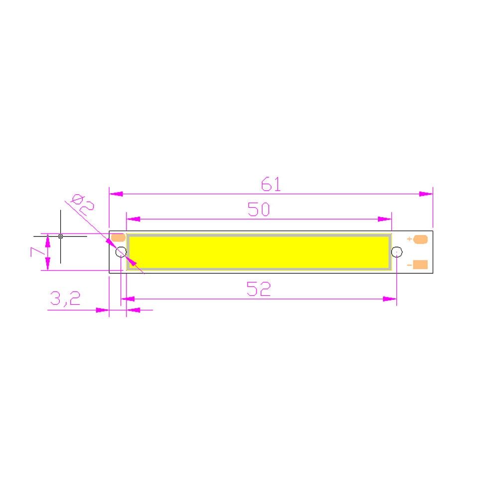 ZZEL ZYEL Hot Promotion 100pcs 3v 4v 1.2w L61x8mm 120lm COB Strip Led Vehicle Light For Light