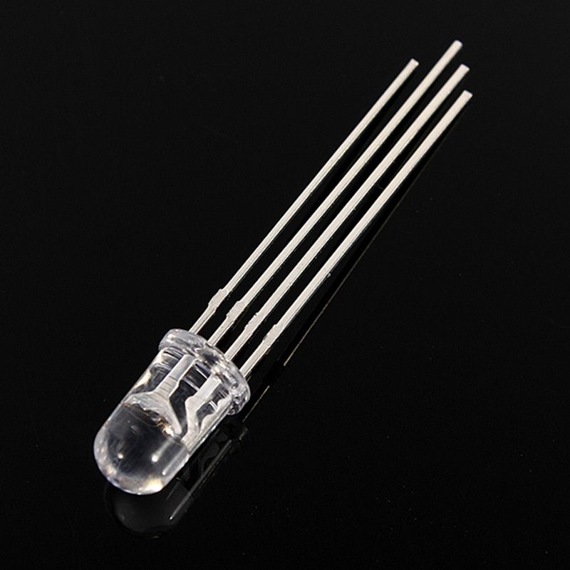 Price 10pcs 5mm RGB LED Common Cathode 4 Pin Tri Color Emitting Diodes Transparent