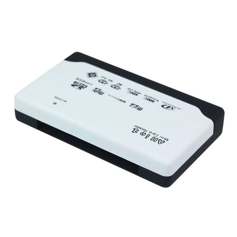 Card Reader USB2.0 Memory Card Reader Fast Data Transmission All in One Card Reader Support TF CF SD Mini SD MS XD Black