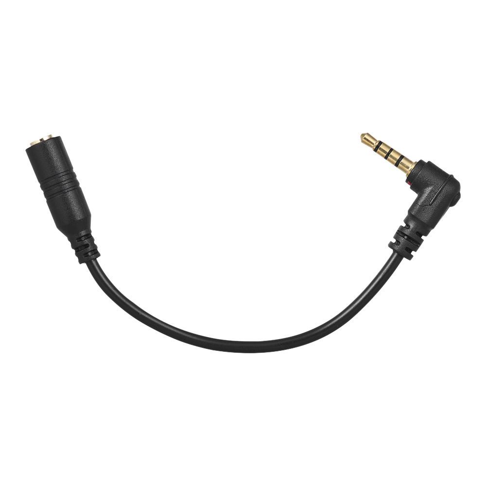 EY-S04 3.5mm 3 Pole TRS Female To 4 Pole TRRS Male 90 Degree Right Angled Microphone Adapter Cable Audio Stereo Mic Converter For IPad IPhone Samsung Huawei Smartphone