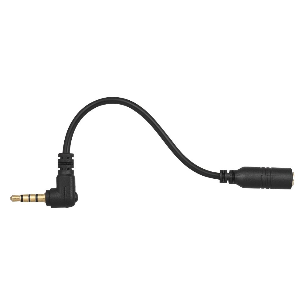 EY-S04 3.5mm 3 Pole TRS Female To 4 Pole TRRS Male 90 Degree Right Angled Microphone Adapter Cable Audio Stereo Mic Converter For IPad IPhone Samsung Huawei Smartphone