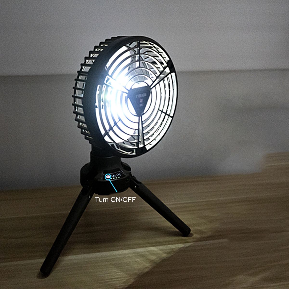 Portable Fan Long Battery Life Tent Fan Light Black