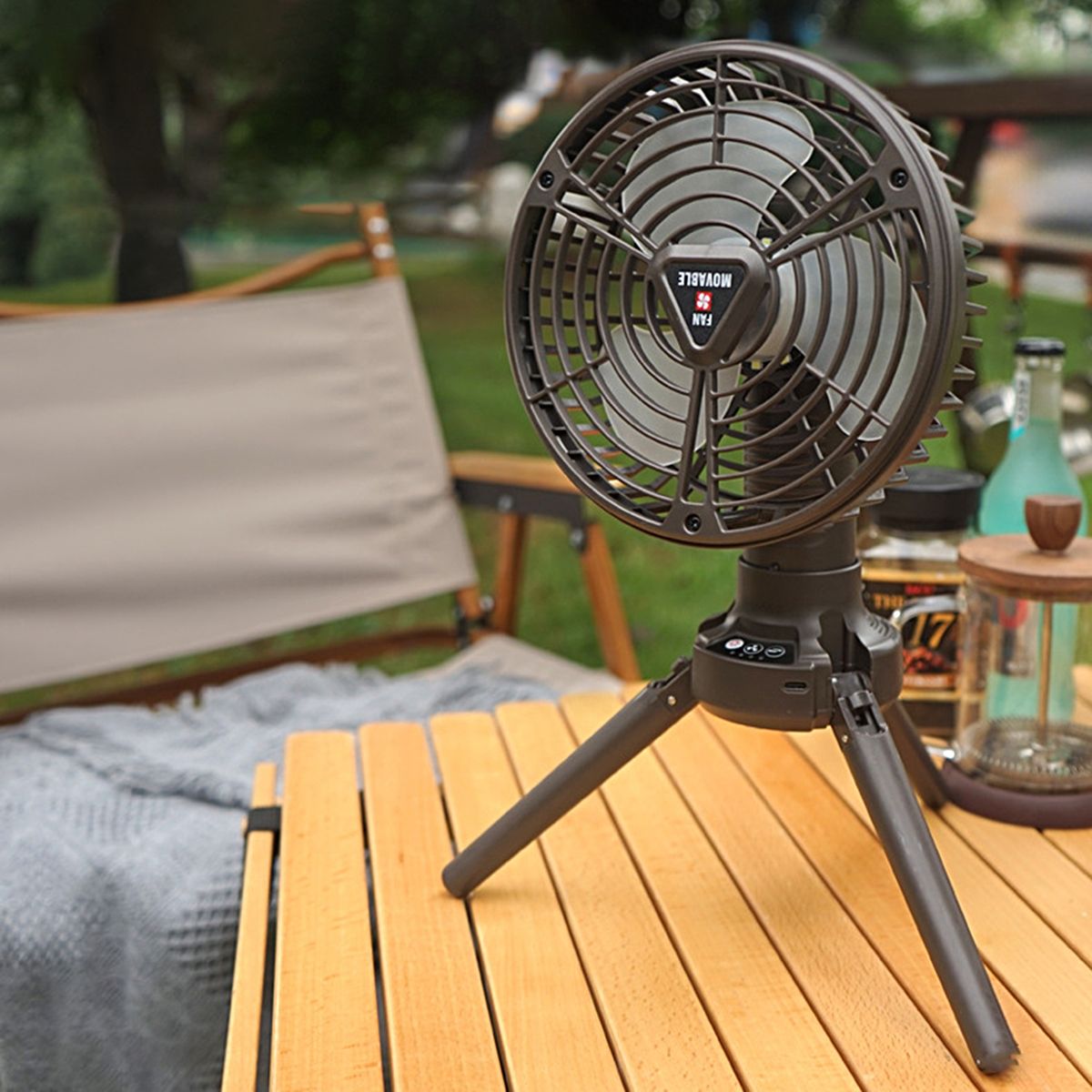 Portable Fan Long Battery Life Tent Fan Light Black