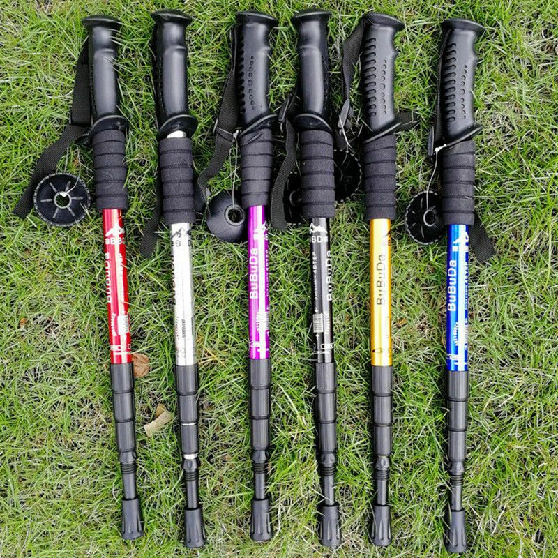 Retractable Anti Shock Walking Sticks Telescopic Trekking