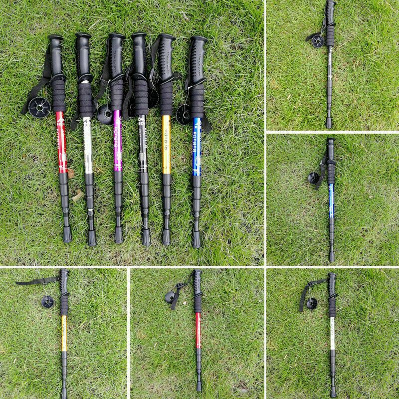 Retractable Anti Shock Walking Sticks Telescopic Trekking