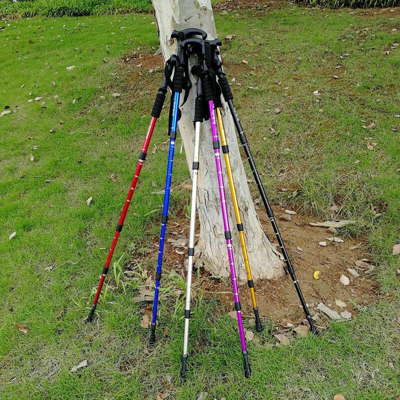 Retractable Anti Shock Walking Sticks Telescopic Trekking