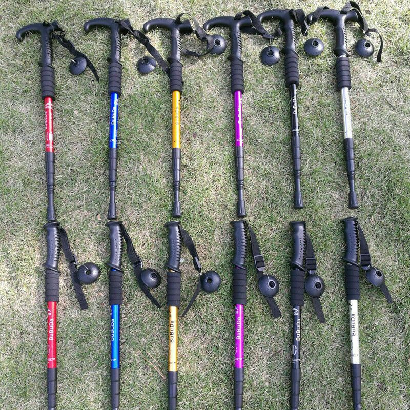 Retractable Anti Shock Walking Sticks Telescopic Trekking