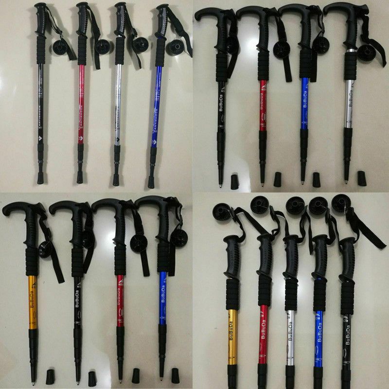 Retractable Anti Shock Walking Sticks Telescopic Trekking