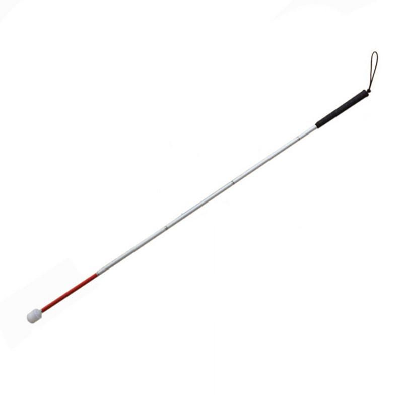 125cm White Head Angle 360 Rotating Wheel Blind Guide Cane