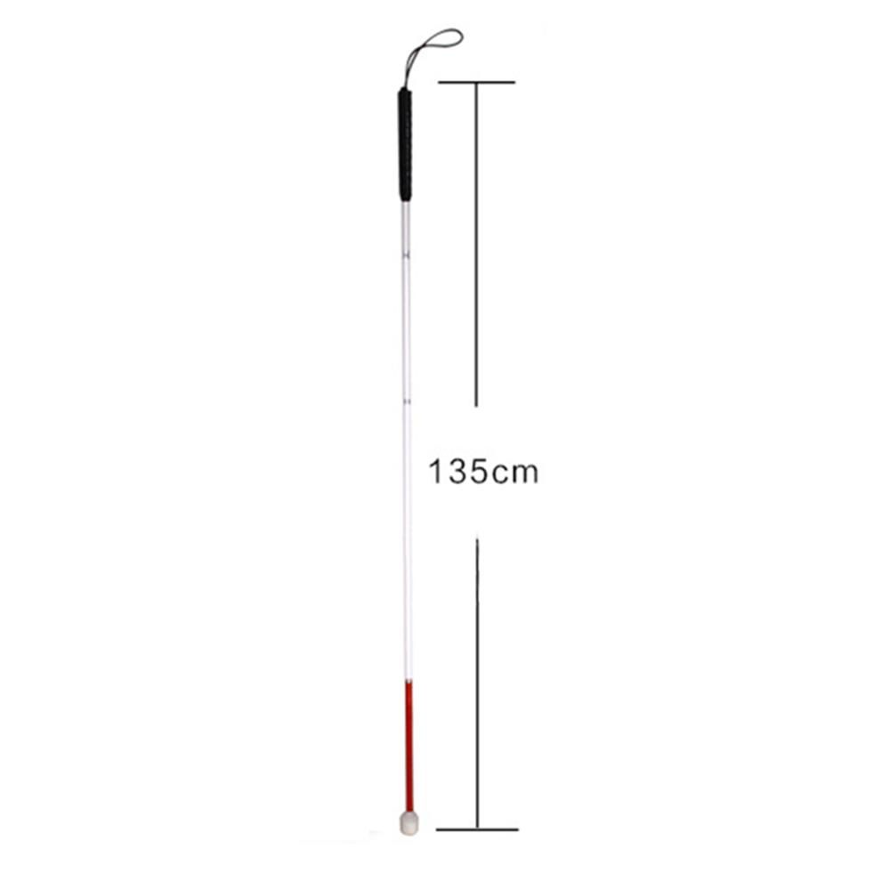 125cm White Head Angle 360 Rotating Wheel Blind Guide Cane