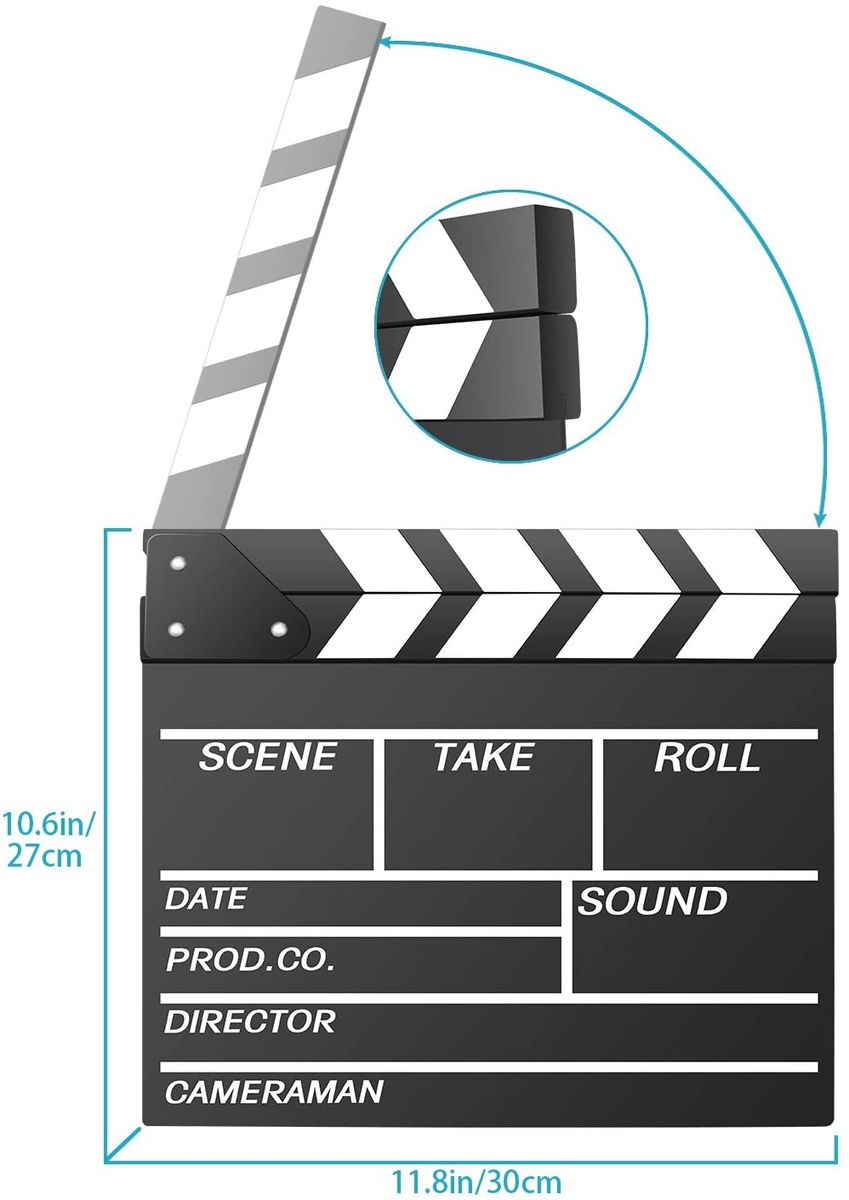 Wooden Director's Film Movie Slate Board Clapper Board
