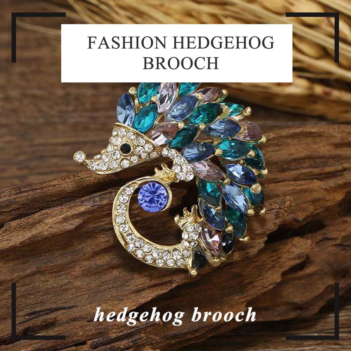 Small Exquisite Hedgehog Brooch Rhinestone Crystal Brooch