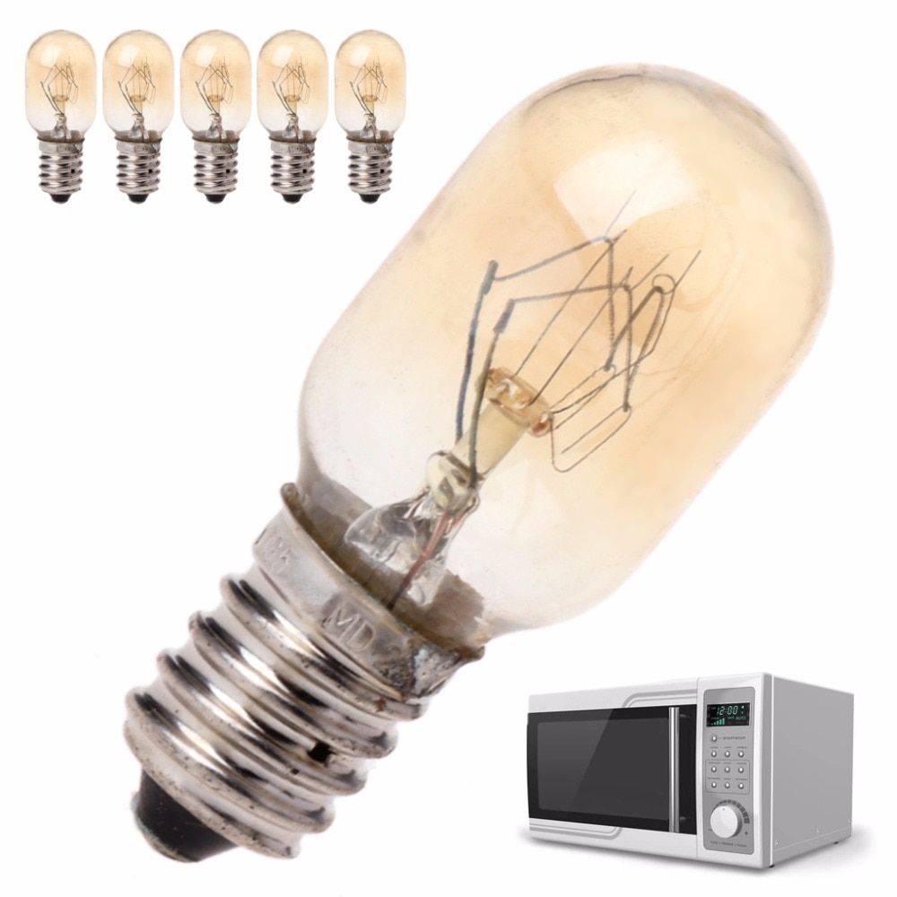 5Pcs High Quality Glass Lamp Screw Mount Microwave Oven Part Light Bulb 230V 20W