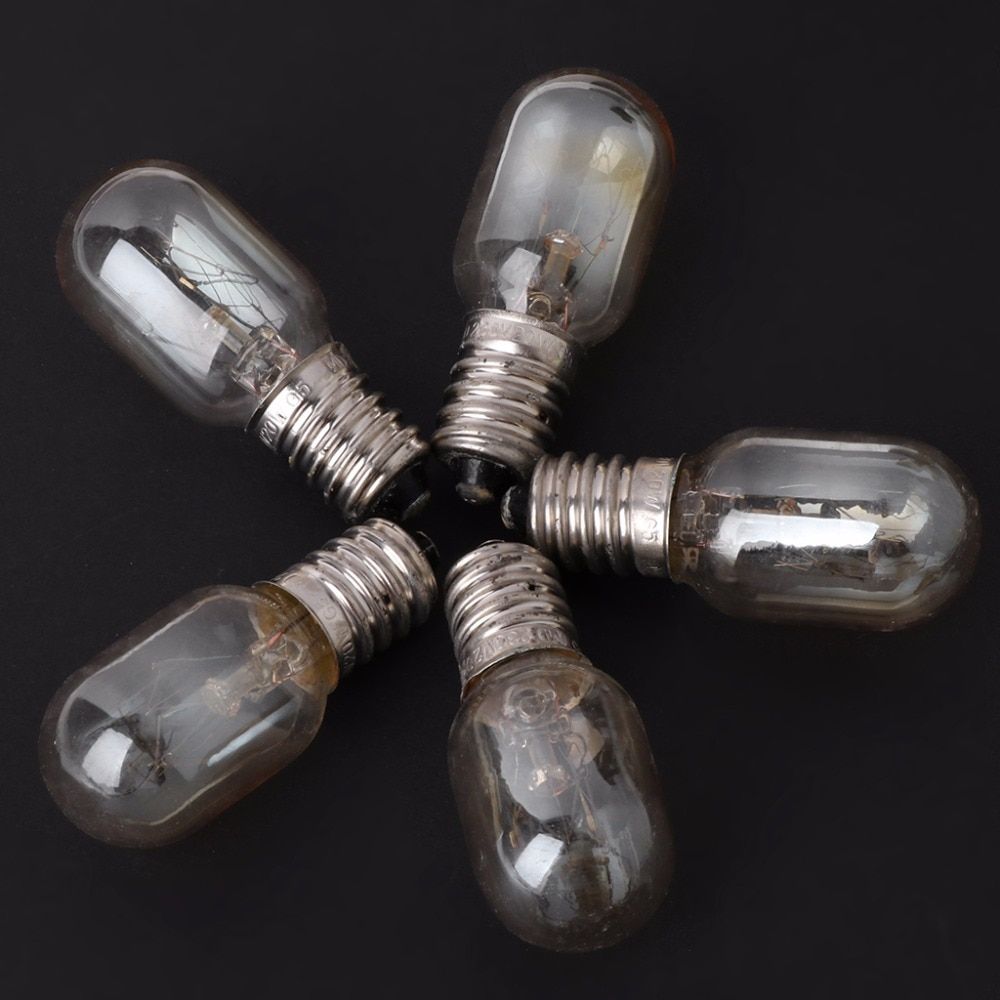 5Pcs High Quality Glass Lamp Screw Mount Microwave Oven Part Light Bulb 230V 20W