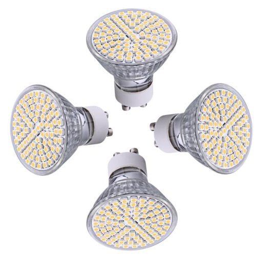 4 X GU10 Ampoule Lampe Spot 3528 SMD 80 LEDs Blanc Chaud 3600K AC 230V 5W LED Globe Bulbs