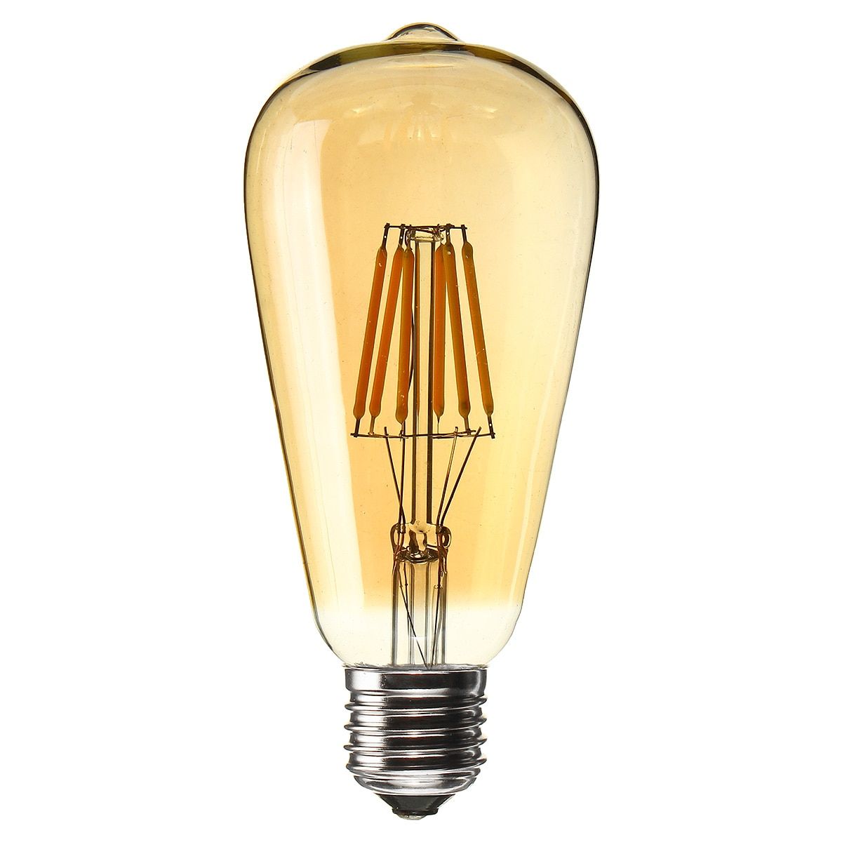 E27 ST64 6W Golden Cover Dimmable Edison Retro Vintage Filament COB LED Bulb Light Lamp AC110/220V