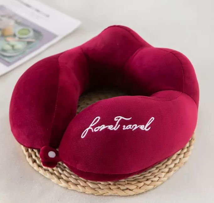 Fluffy Neck And Cervical Pillow In Red