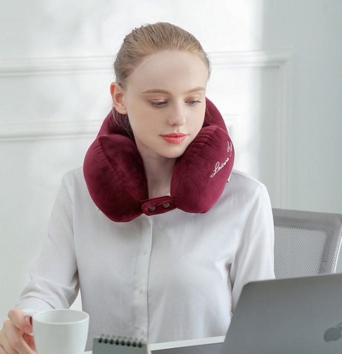 Fluffy Neck And Cervical Pillow In Red