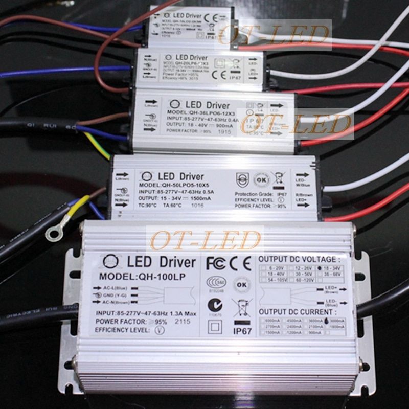 Waterproof Power Supply LED Driver 3W 10w 20w 30w 50w 100w 150W 200W Light Chip
