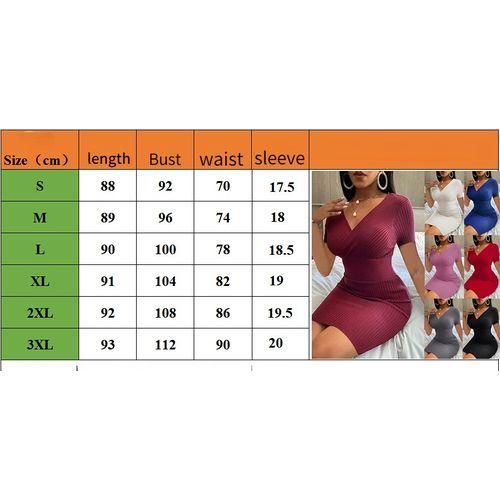 Women's Plus-size Sexy V-neck Dress - Pink