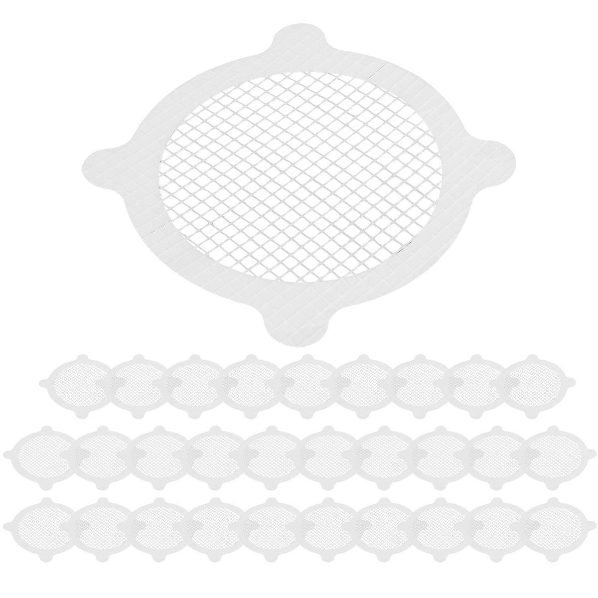 30 Pcs Disposable Shower Drain Hair Catcher Cover for Showers & Bathtubs Mesh Stickers Mesh Filter Sink Strainer Sticker