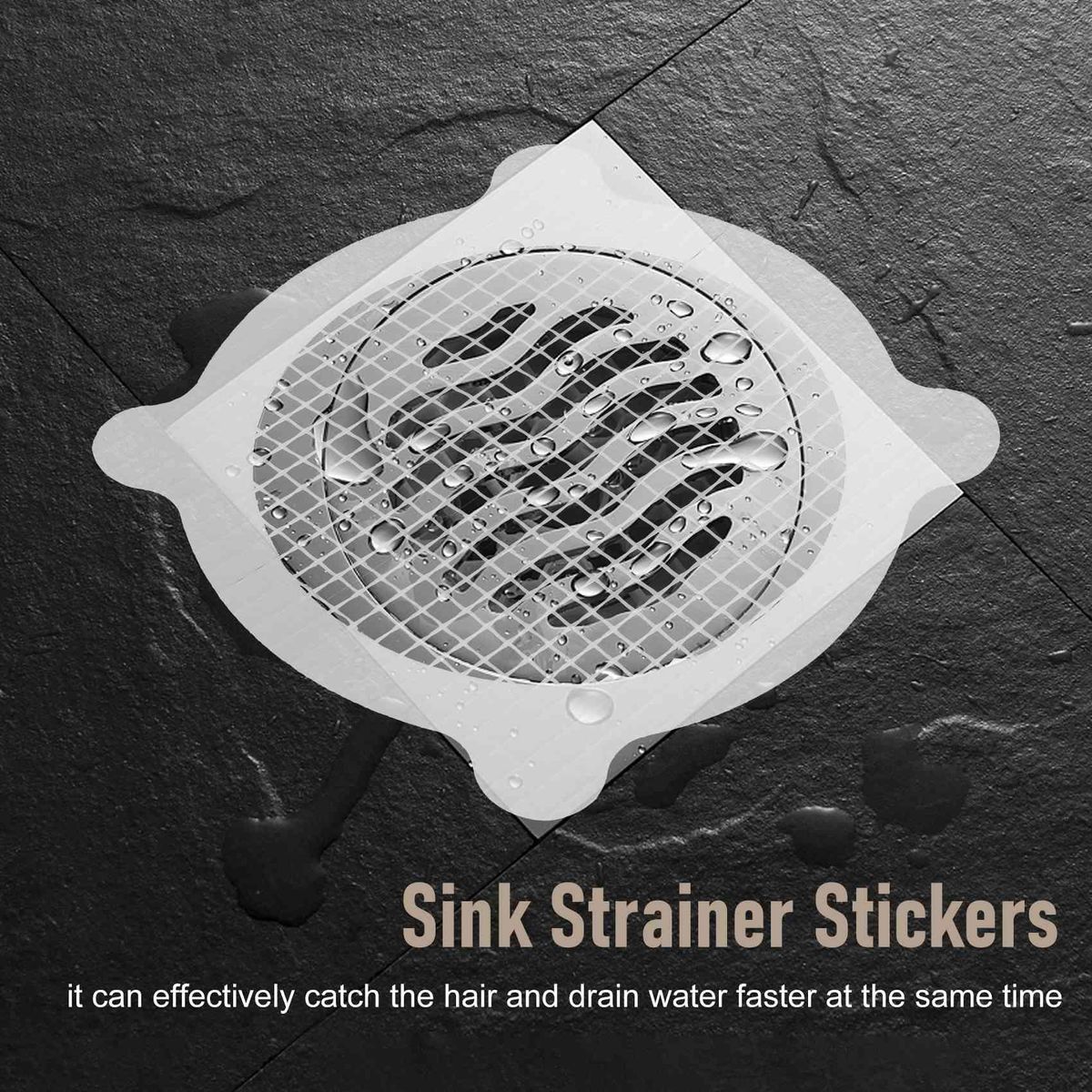 30 Pcs Disposable Shower Drain Hair Catcher Cover for Showers & Bathtubs Mesh Stickers Mesh Filter Sink Strainer Sticker
