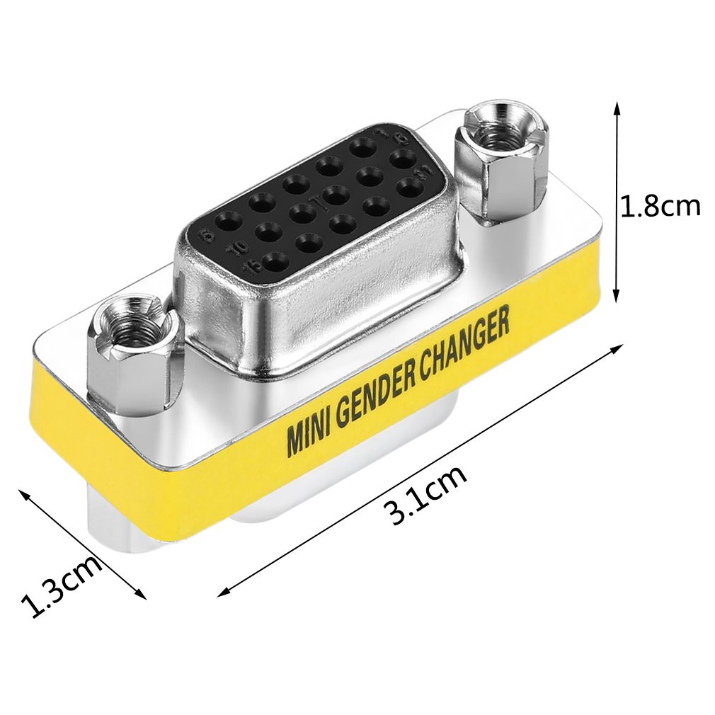 New Female To Female VGA HD15 Pin Gender Changer Convertor Adapter