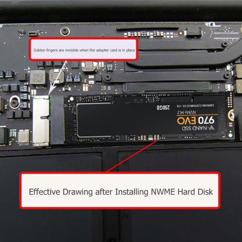 NVMe PCIe M.2 SSD Adapter Card For MacBook Air Pro A1398-