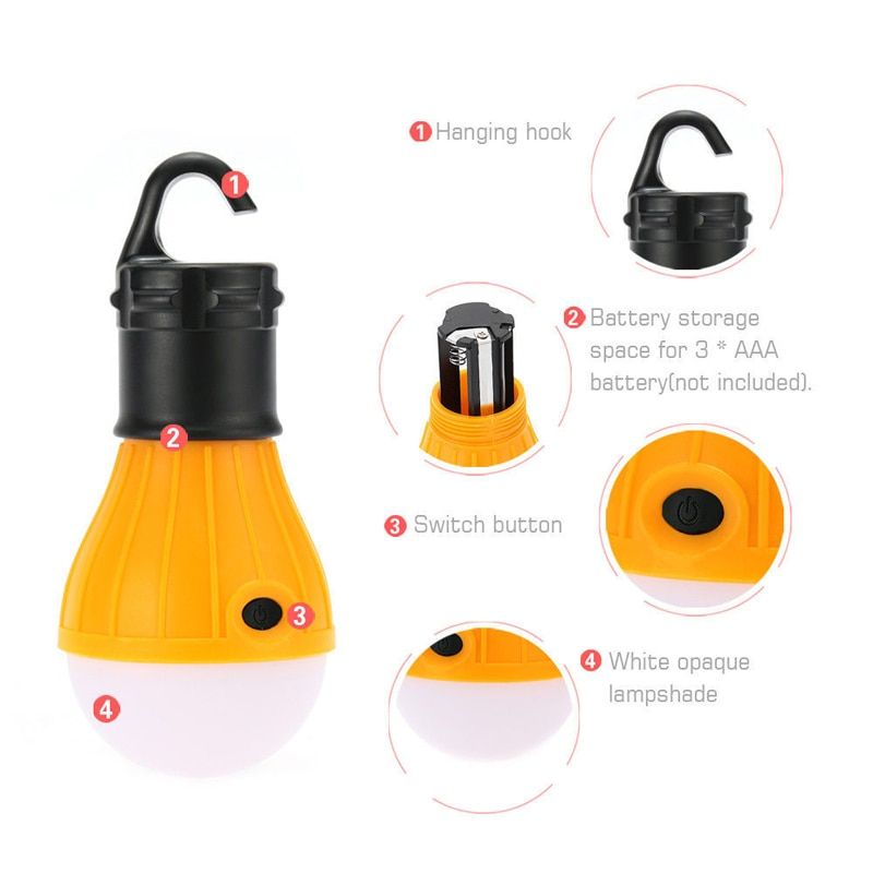 Portable Emergency Outdoor Tent Light Handy Hook Magnetic Torch Camping LED Bulb Lantern Waterproof Lamp For Hiking Fishing