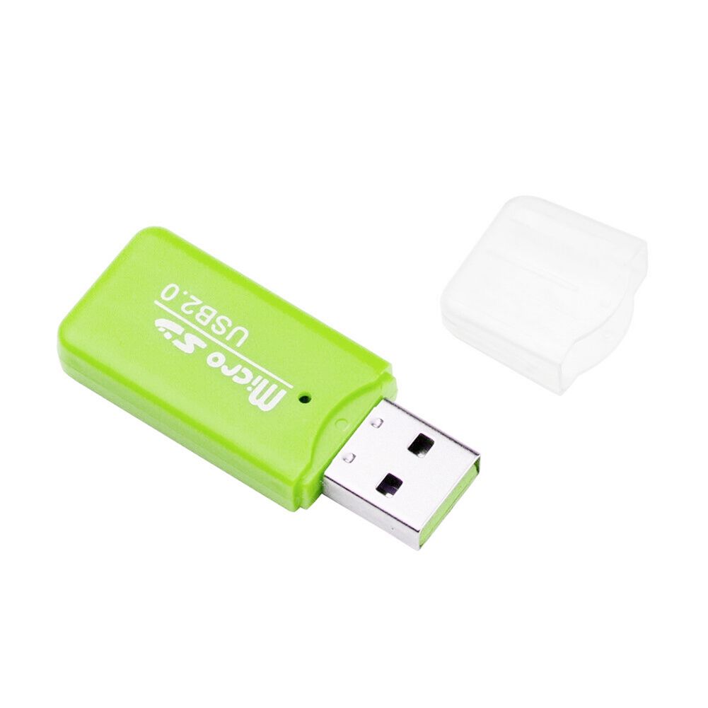 Mini Portable USB 2.0 TF Micro SD Memory Card Reader-Green